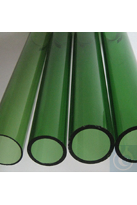Farbglas Röhre in Borosilikatglas 3.3, Durchm. 30 x Wand. 2 x L= +-1220, Grün